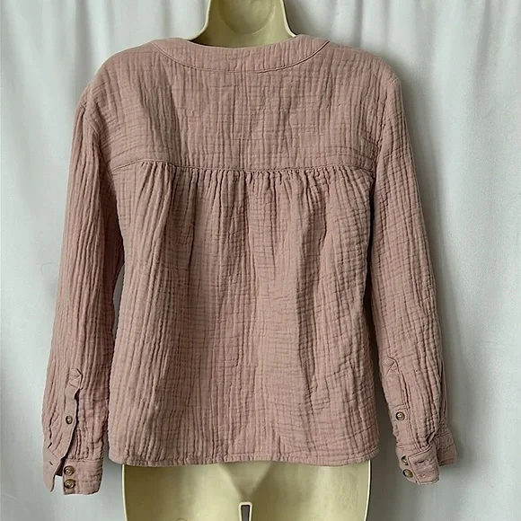 Madewell Comfy Dusty Rose Pink Long Sleeve Shirt Top **Size S**🌸🌸 - Picture 2 of 4